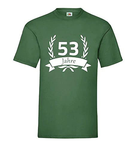 T-shirt homme confort XXXL vert bouteille motif laurier 53 ans