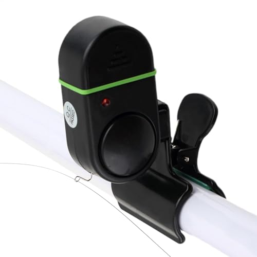 Sea Pole フィッシングアラーム - LED インジケーターベル、高感度電子アラート |サウンドアラート釣りツール、ロッドクリップオンアラーム、夜釣りアクセサリー、耐久性のあるポールベル、昼夜使用のための実用的なギア