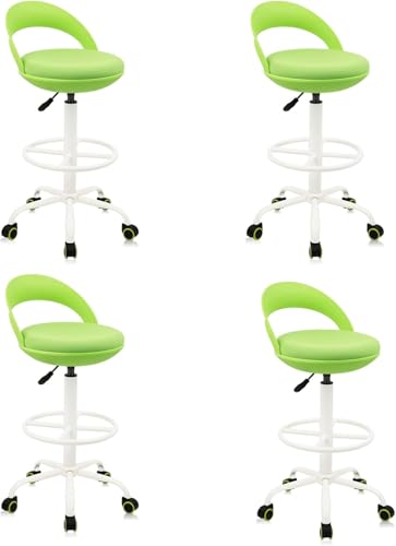 Klasika Ergonomischer Stehhocker Rollhocker mit Rückenlehne und Fußstütze, höhenverstellbar Bürohocker 360° neigbar Arbeitshocker für Büro… – Ansicht 1