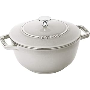 Staub Wa-NABE 40501-478 Wanabe Campagne L 7.9 inches (20 cm) Double-Handed Cast Iron Pot, Cooking, 3 Pieces, Induction Compatible