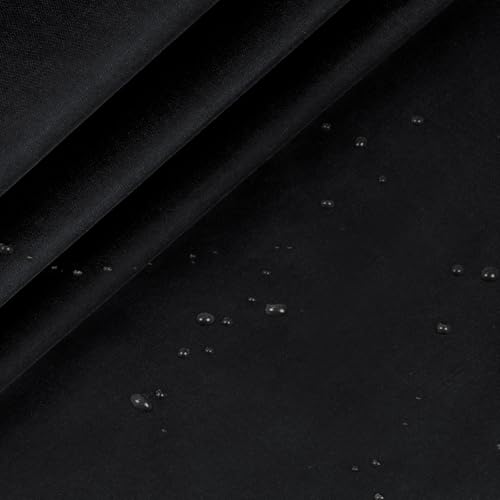 RUDONG M Ripstop Nylon Fabric by The Yard, 1 Yard x 58 Inch Wide Black Polyester Fabric, Waterproof Fabric for Outdoor Clothing, Sewing, Kite, Flag, DIY Crafts