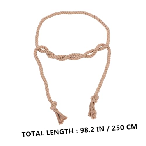 BESPORTBLE Cotton Linen Waist Belt for Cosplay Long Robe Belt for Pastors and Costumes for Men and Women Deep Brown2