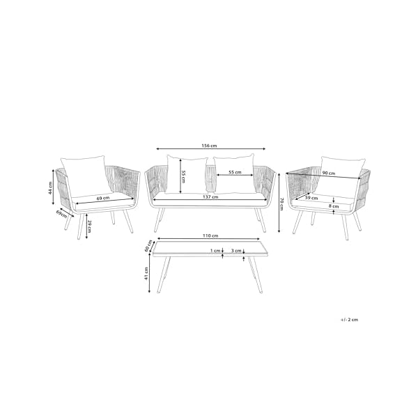 Ragusa Lounge-Set Rattan Graphitgrau