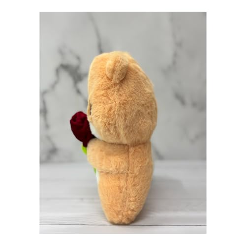 Image of EITHEO Baby Stuffed Animal Plushie - 25 cm Huggable Soft Teddy Plush Toy for Kids, Girls & All Ages, Adorable Cuddly Stuffed Toy, Multicolor (Teddy Rose)