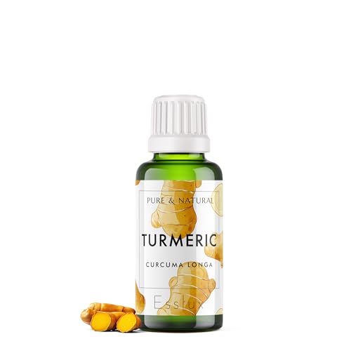 Image of Esslux Turmeric Essential Oil for Pain Relief - Topical Turmeric Oil for Skin Care - 100 and Natural Therapeutic Grade Turmeric Root Oil for Aromatherapy - 90 ml