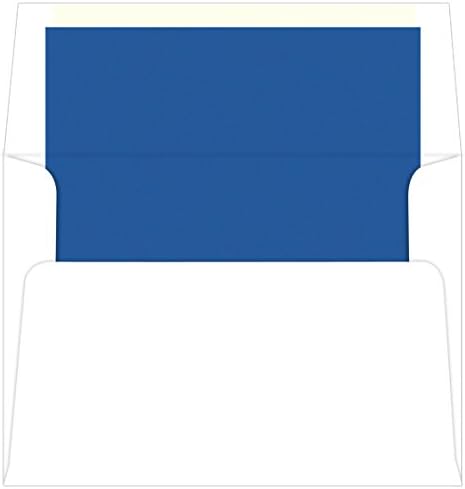 Royal Blue Lined Envelopes - A7 Radiant White 5 1/4 x 7 1/4 70T, 25 Pack
