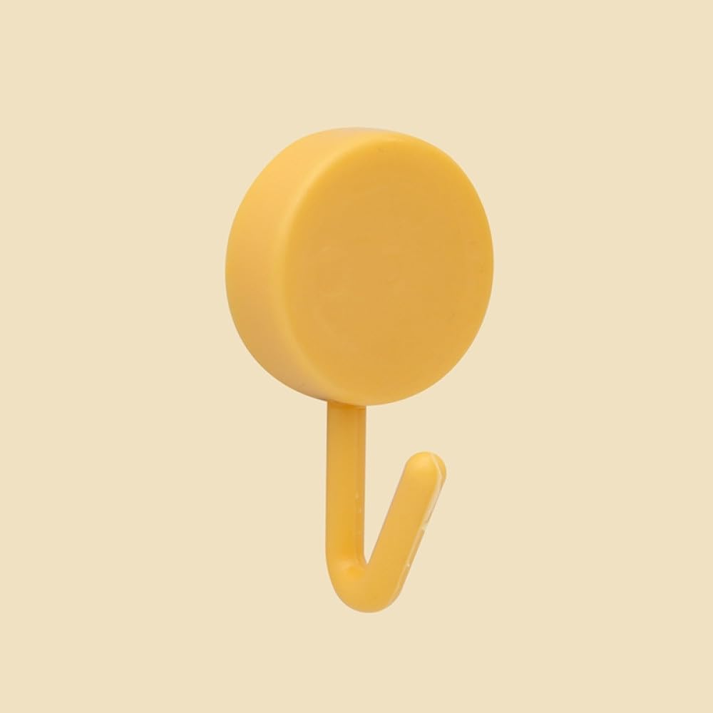 NevStp Self Adhesive Wall Hook Strong Without Drilling Coat Bag Bathroom Door Kitchen Towel Hanger Hooks Home Storage Accessories,Yellow 3PCS