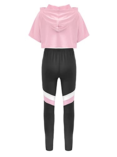 iEFiEL Kids Girls Athletic Activewear Set Gymnastics Leggings and Crop Tops Dance Costumes Gym Yoga Workout Outfits - Image 5