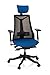 Produktbild hjh OFFICE 731411 Profi Bürostuhl FALUN Stoff/Netz Blau Drehstuhl ergonomisch mit Kopfstütze & Lordosenstütze