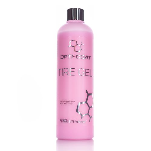 OPTI-COAT – Tire Gel – High Gloss Finish and Excellent Durability; Used to Protect and Dress Tires, Wheel Wells, Interior, & Exterior Plastic Trim; Protects from Ozone, UV, & Oxidation (16 Fl. Oz.)