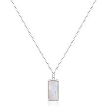 EVER FAITH 925 Sterling Silver Emerald Cut Natural Stone Choker Necklace Mothers Day/Birthday/Christmas Gemstone Jewelry Gifts for Women Mom