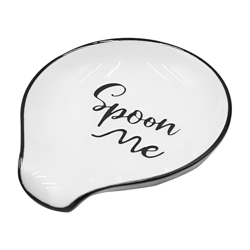 FGBAY Spoon Rest, Ceramic, White, 3.9x3.5 inches, Dishwasher Safe