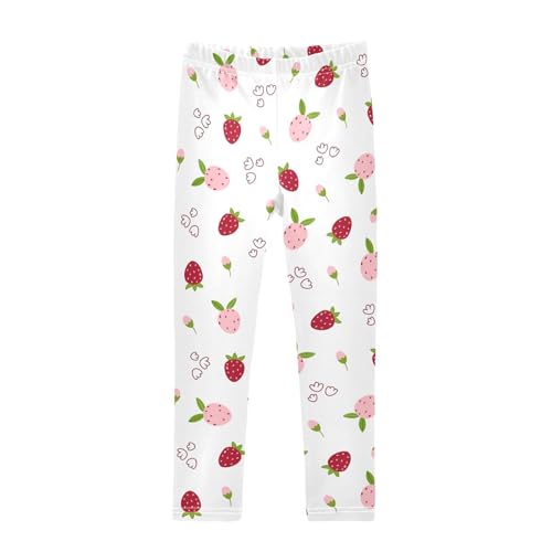 Summer Fruits Girls Leggings,Workout Leggings for Girls Toddler Athletic Legging Size for 3-10T