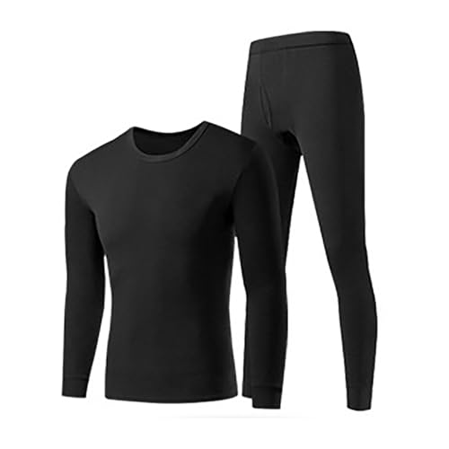 RCLONGEU 2 Pack de Ropa Interior Térmica para Hombre, Ropa Interior Funcional, Ropa Interior de Esquí para Hombre, Conjunto de Ropa Interior Térmica Suave (Black,5XL)
