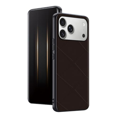 Étui en cuir iPhone 17 Pro marron ultra fin compatible recharge sans fil
