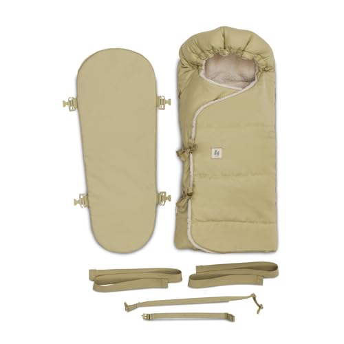 hauck Carry N Play, Green/Teddy Fleece – 3in1 Baby Tragetasche, Fußsack & Spieldecke – 85 x 40 x 13 cm - Kinderwagen Zubehör ab Geburt bis 9 kg – Tragbar & Sicher Fixierbar