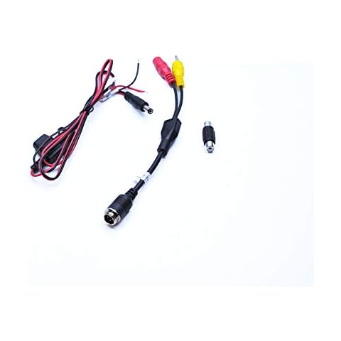 QUANAN 4 Pin Male Aviation to RCA AV Cable Convertor Adaptor For Reverse Cameras & CCTV Cover
