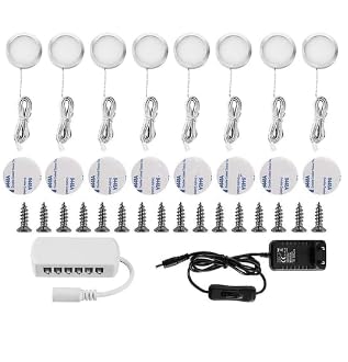 Lightess Eclairage LED Sous Meuble 8 Er Lampe De Placard Cuisine Spot Lumière Armoire Pour Escalier Cabinet Penderie Entrée Couloir Toilette Bar Blanc Neutre