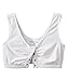 Silverts Women’s Adaptive Front Snap Bra, Wireless Assisted Dressing Support Bra for Elderly & Recovery - True White LGE