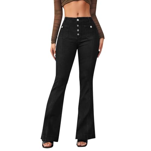 Jeans femme haute coupe slim élégante en patchwork de printemps