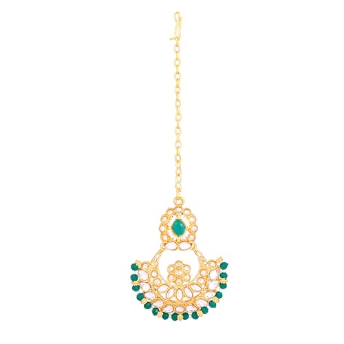 Crystal Cluster Choker Necklace Set with Maang Tikka