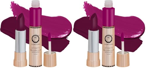 Image of Colors Queen 2 in 1 Matte Lipstick | Lip Matte | Long Lasting Gloss, Waterproof, Non Transferable| (12 - Deep Magenta, 8g) (Pack of 2)