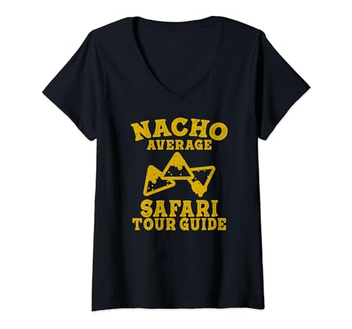 safari tour guide funny nacho average cinco de mayo mexicano Camiseta Cuello V