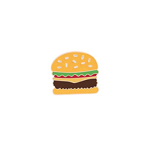 Broche en émail pour hamburger, pizza, poulet, boissons, café, popcorn, frites, hot-dog, brooche pour femme
