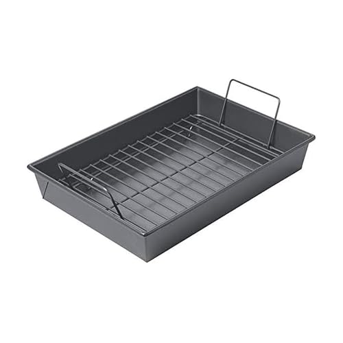 Chicago Metallic 16947 Professional Roast Pan with Non-Stick Rack, 13-Inch-by-9-Inch, Gray