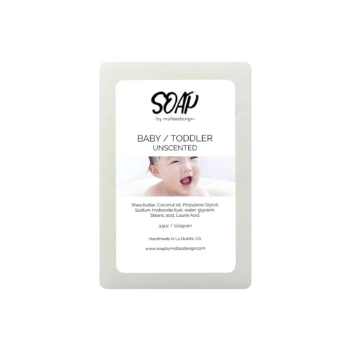 Unscented Baby/Toddler Bar Soap, 3.5 oz, Shea Butter, Coconut Oil, Handmade.