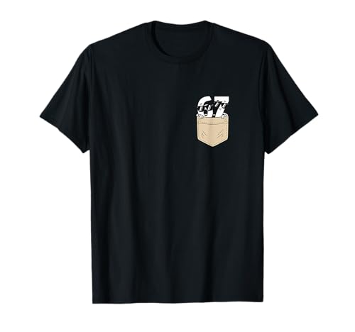 67 Meme 6 7 Cartoon Pocket Style for Kids, Six Seven T-Shirt