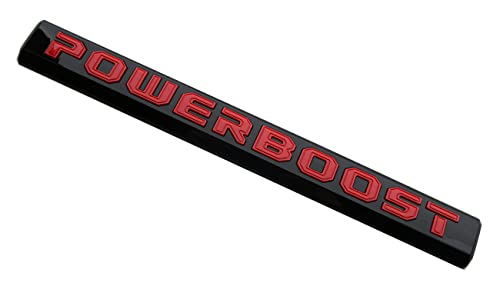 Image of 2pcs POWERBOOST Latter Emblem Left Door Badge Nameplate Replacement for 2019-2023 F-150 (Red)