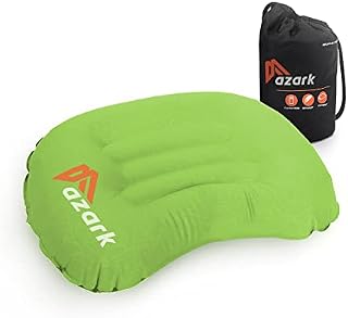 azark Ultralight Inflating Travel/Camping Pillows - Compressible, Compact, Inflatable, Comfortable, Ergonomic Pillow for Neck & Lumbar Support and a Good Night Sleep while Camp, Backpacking (GREEN)