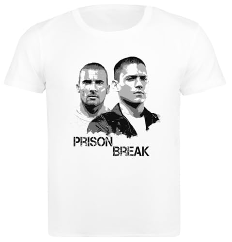 Ottimale Per I Regali Udaytee Prison Break Characters T-Shirt Basica da Uomo in Cotone Bianco