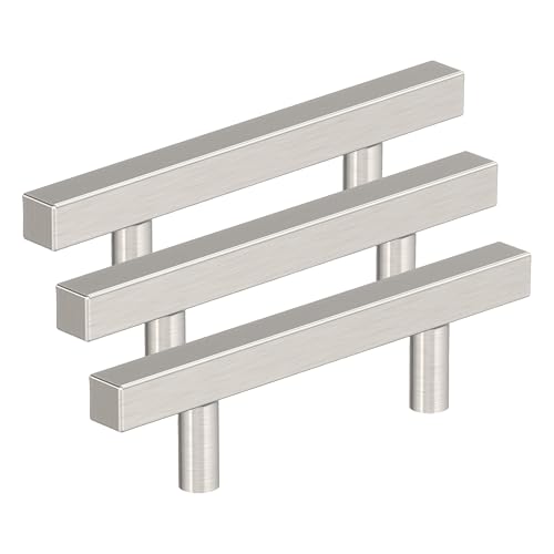 Image of Amerock 10BX37175G10 | Satin Nickel Cabinet Pull | 3 inch (76mm) Center-to-Center | 30 Pack | Bar Pulls Square | Furniture Hardware