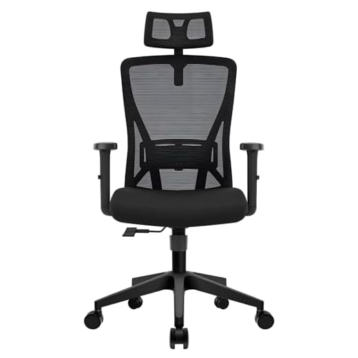 Durrafy Office Chair, Ergonomic Office Chair with Adjustable Armrests Headrest and Lumbar Support 130° Tilt Function High-Back Mesh Desk Chair Suitable for Homes/Offices,150kg Capacity, Black