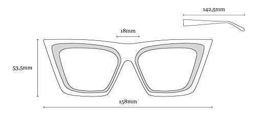 Óculos Bella Solar Preto + Folha, Livo