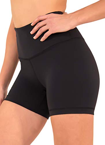 90 Degree By Reflex - Power Flex Yoga Shorts (S, Black High Waist)