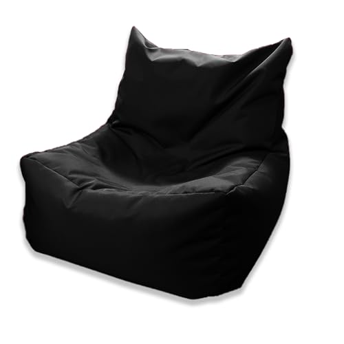 Kosiproducts Bean Bag Chair, Luxury Beanbag Seat, Soft Beans Ergonomic for Body Support. [Black, Adult Size]