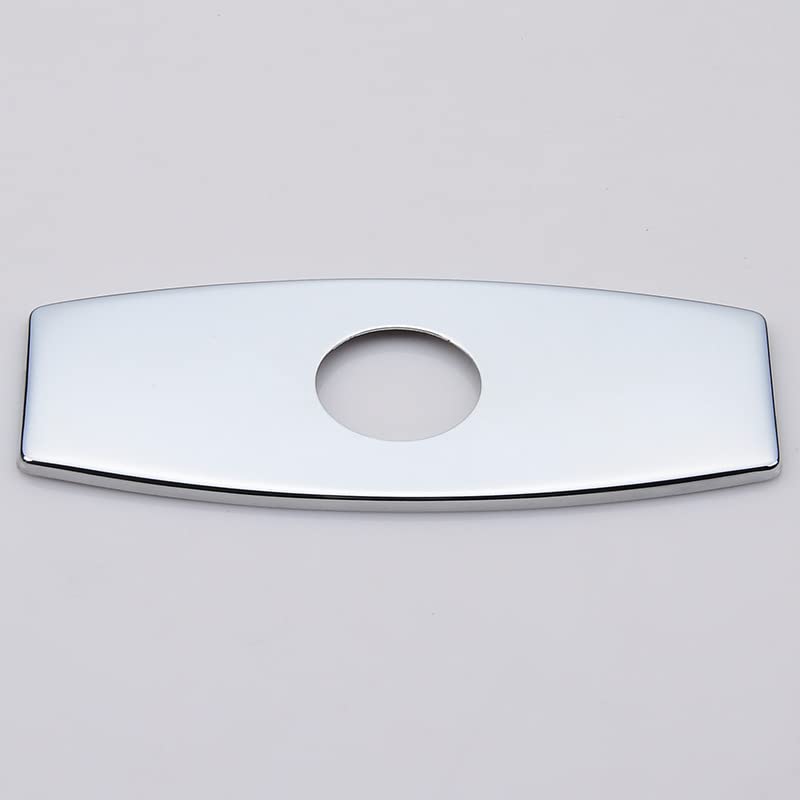 Cache trou évier rosace robinet 3 trous plaque rectangle chrome nickel brossé bronze - 7