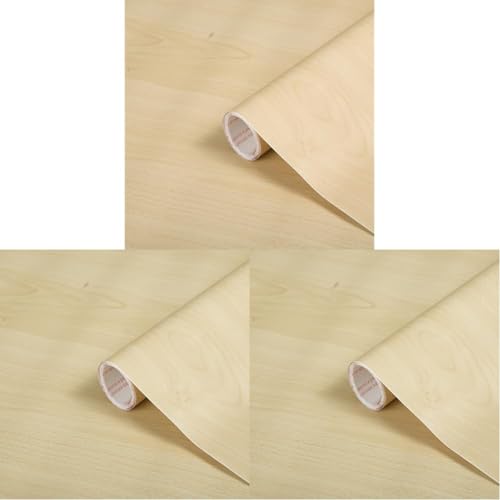 d-c-fix Klebefolie Ahorn Holz-Optik Selbstklebende Folie wasserdicht realistische Deko für Möbel, Tisch, Schrank, Tür, Küchenfronten Möbelfolie Dekofolie Tapete 45 cm x 2 m (Packung mit 3)