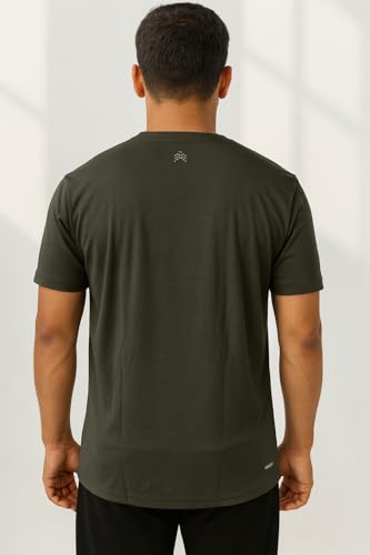 Image of Force NXT Men's Premium Microfiber Fabric Solid T-Shirt | Round Neck Half-Sleeves T-Shirt for Men | Sweat Wicking with Label Free for Daily Uses