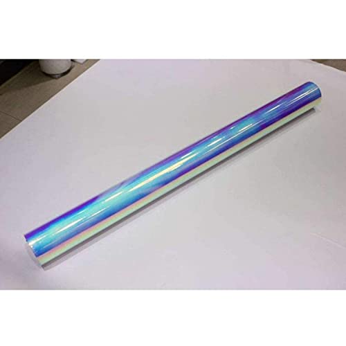 Asendiway Holographic Rainbow Chrome Car Adhesive Vinyl Wrap Gloss Decal Sticker Film Sheet Air Bubble Free Diy Vinyl (White, 1Ft X 4.5Ft) #TOP6