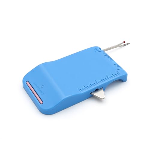 ZORIQQ Magnetic Sewing Machine Sleeve Tool – 4-in-1 Edge Guide with Built-in Seam Ripper & Ruler Scale for Cuffs Plackets Topstitching, ABS Seam Guide for Beginners (Blue)