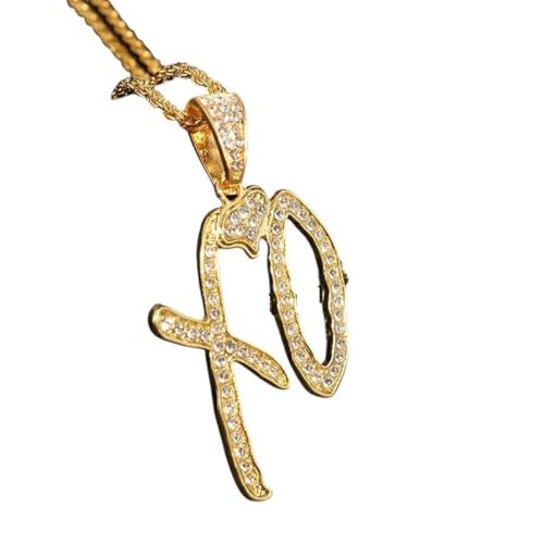 SIEAERDREWI New XO Chain for Streetwear Style – Iced Out Pendant Necklace for Men & Women Trending