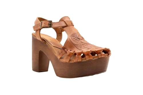 Sbicca Womens Rosarito Huarache Block Casual Sandals Casual High Heel 3" & Up - Brown2
