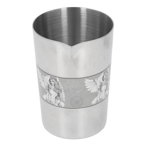 Bicchiere da Barman in Metallo, Bicchiere da Agitazione per Cocktail Multifunzionale in Acciaio Inossidabile 304 Facile da Pulire con Stampa Vintage per Bar (L Tipo 1)