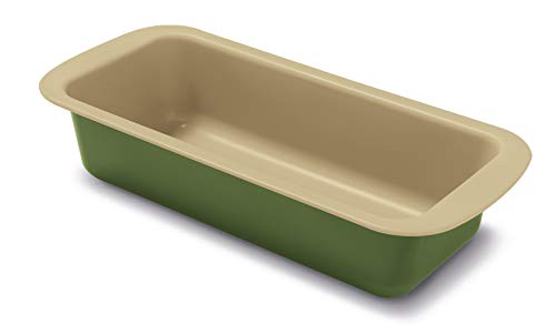 Guardini, Stampo plumcake 25x11 cm, Acciaio con rivestimento antiaderente a base di Cera di Carnauba, Colore verde/beige, Made in Italy, Linea B-Nat