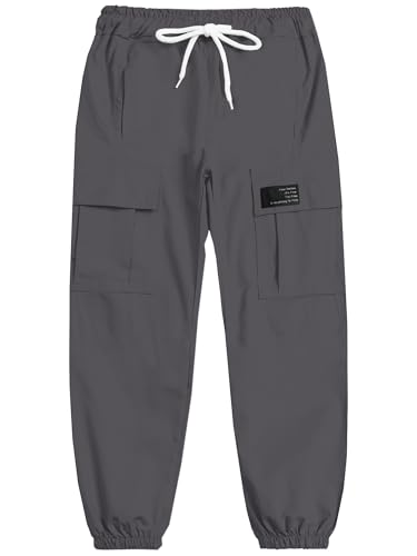 Image of Cromoncent Girls&Womens Cargo Pants Elastic Waist Lightweight Outdoor Jogger Pants, 6 Years - XX-Large