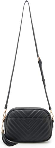 lola mae Quilted Crossbody Bag, Medium Lightweight Shoulder Purse Top Zipper Tassel Accent4